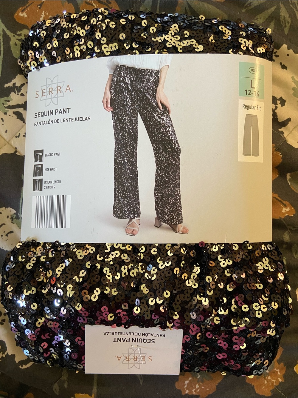 Black sequin lined pants